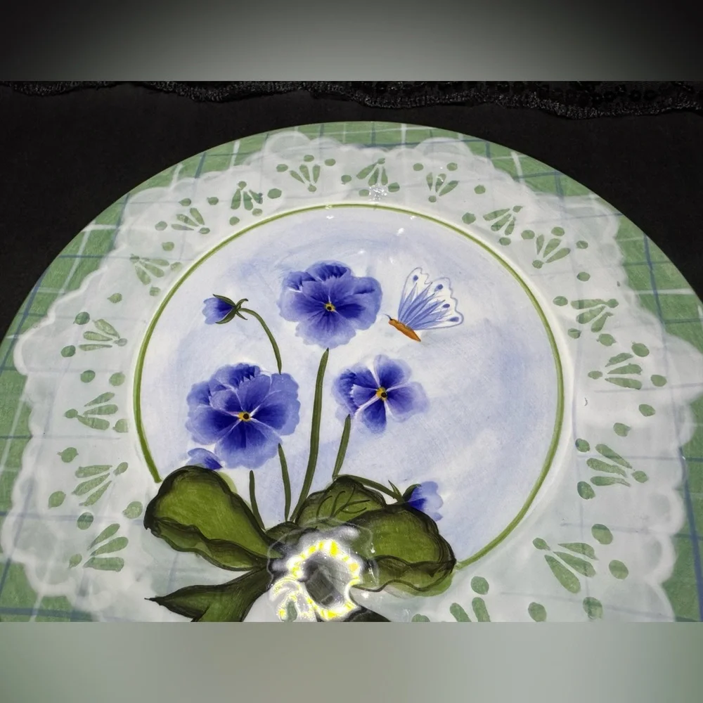 Vintage Floral Trivet 2003 Kathy Hatch Cottagecore